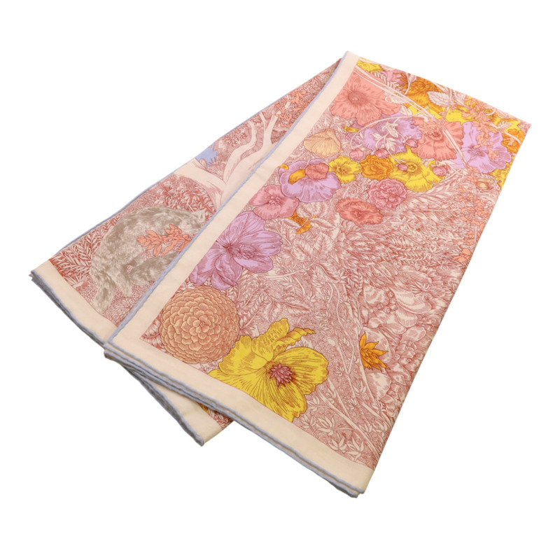 HERMES 羊絨/絲質Mors A Jouets Bandana Shawl 140絲巾-10