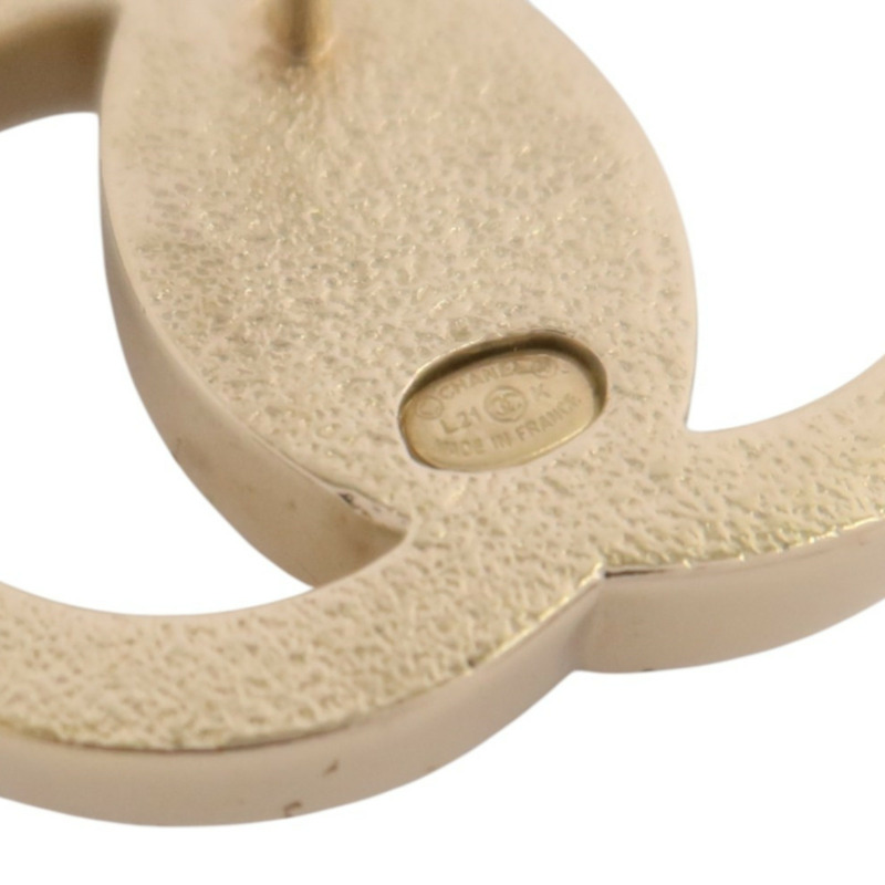 CHANEL 金屬/水鑽/仿珍珠CC Earrings金扣耳環-4