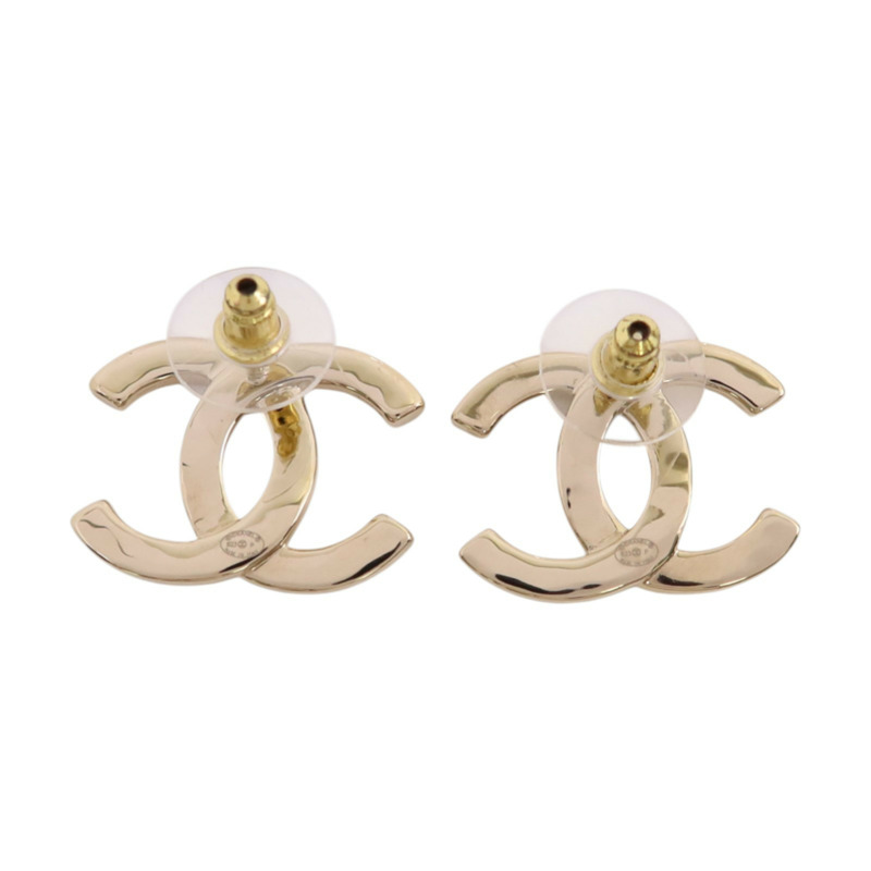 CHANEL 金屬/水鑽CC Earrings金扣耳環-2
