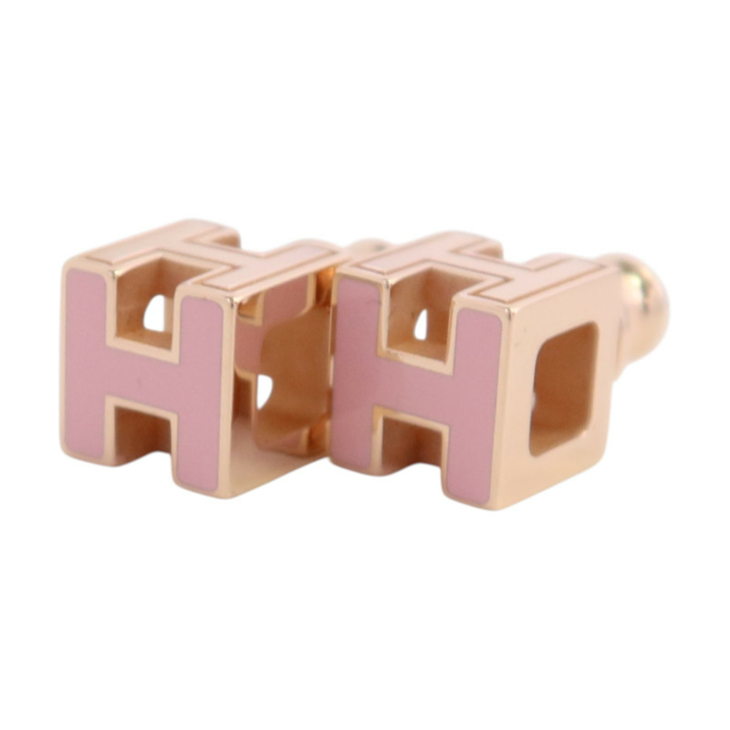 HERMES 金屬/琺瑯H Cube Earrings金扣耳環-1