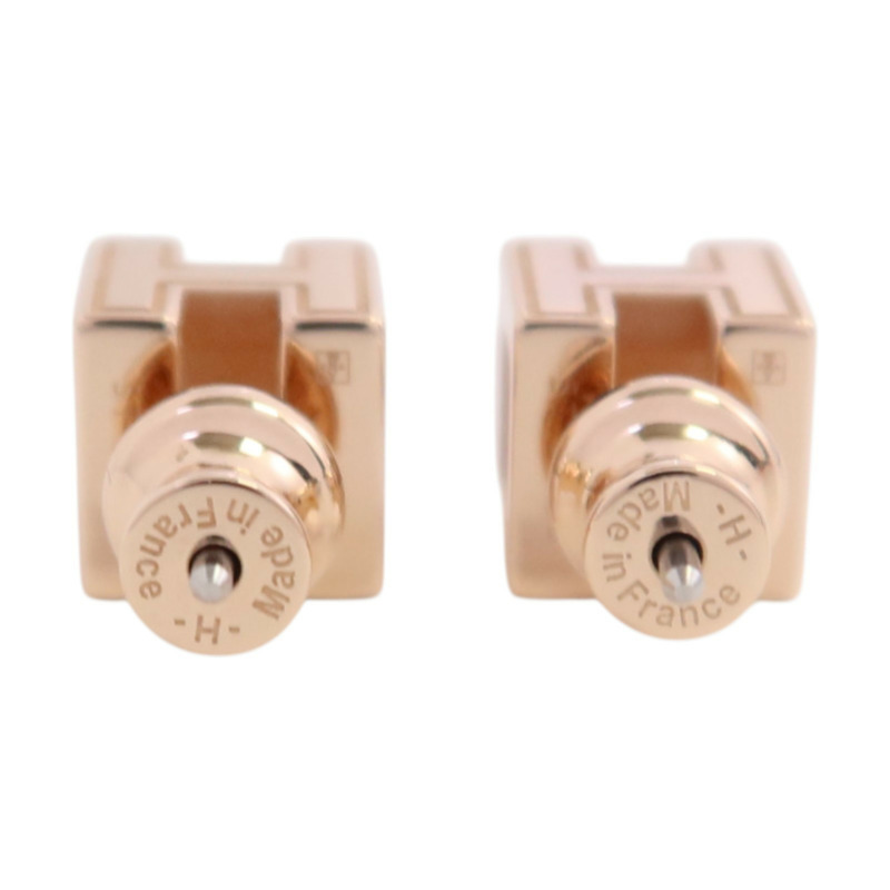 HERMES 金屬/琺瑯H Cube Earrings金扣耳環-2