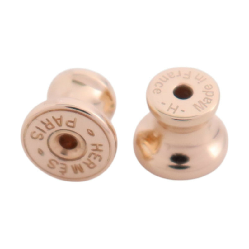 HERMES 金屬/琺瑯H Cube Earrings金扣耳環-6