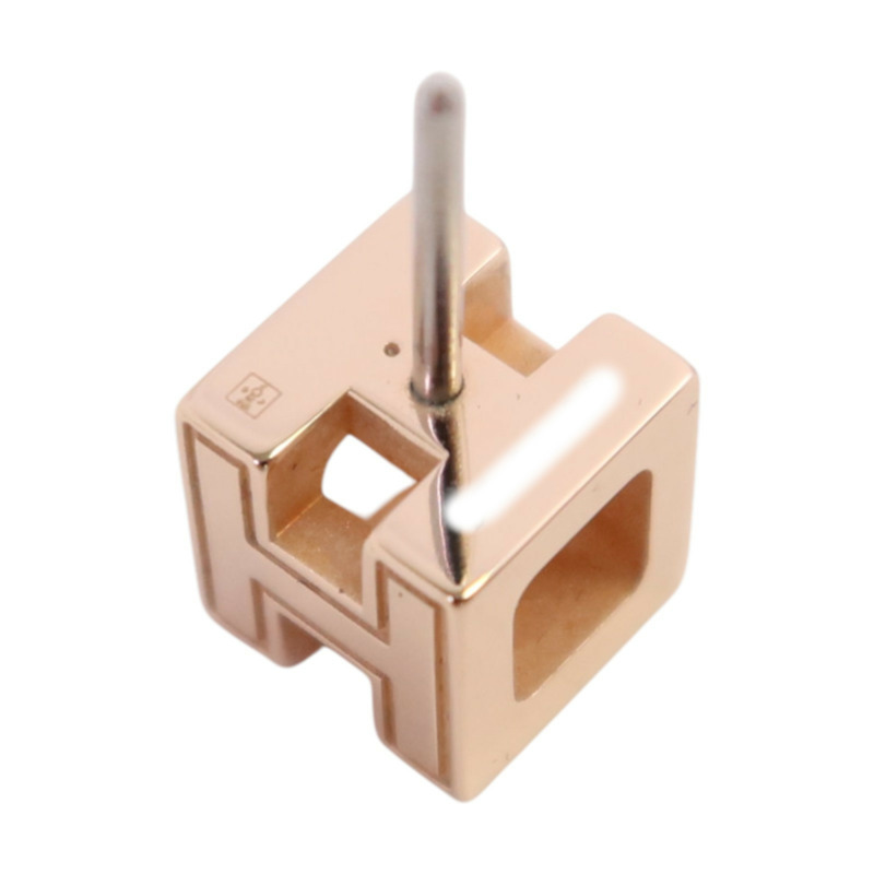 HERMES 金屬/琺瑯H Cube Earrings金扣耳環-8