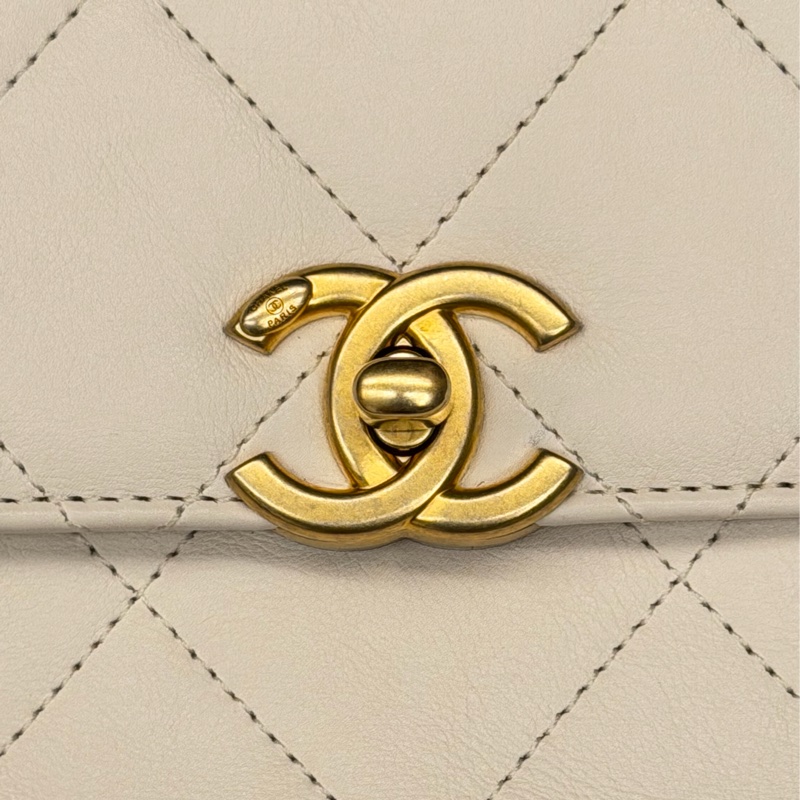 Chanel 牛皮復古仿舊粗鍊包/全新/-20