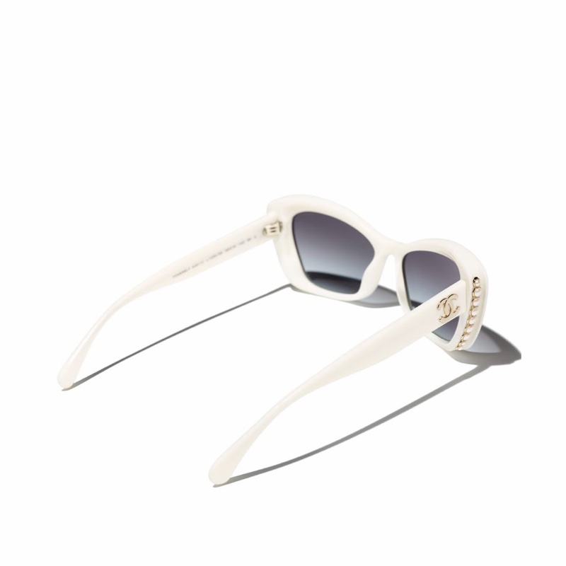 Chanel 女士 貓眼框太陽鏡56 均碼碼橋寬: 1.6cm; 鏡腿長: 14cm; 鏡片直徑: 5.6cm-1