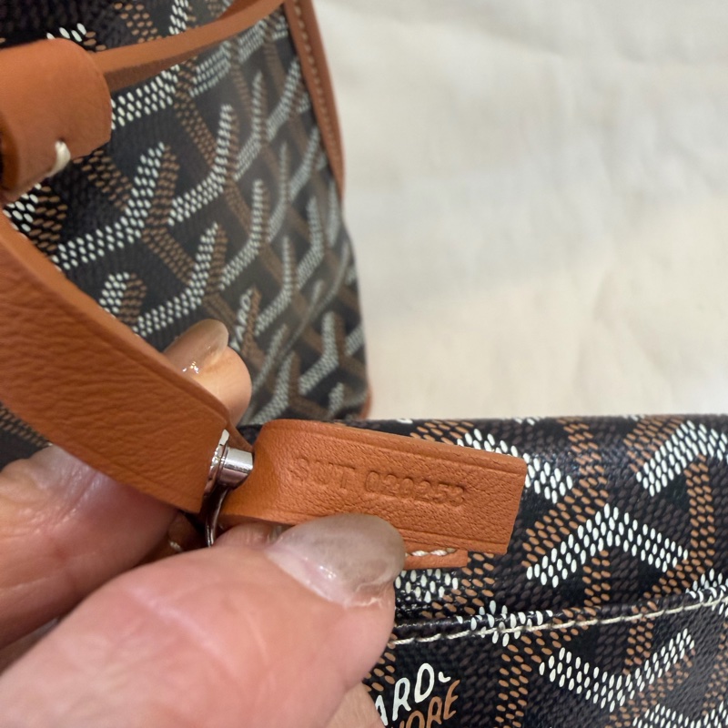 GOYARD Anjou 雙面購物袋Mini20金棕帆布銀扣肩背菜籃托特-26
