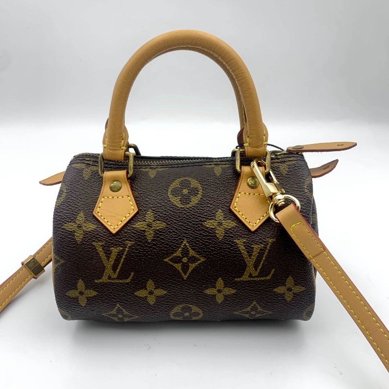 Louis Vuitton 經典老花speedy mini，LV，路易威登Nano，小廢包，波士頓包，現貨，真品，免運-0