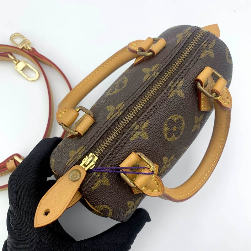 Louis Vuitton 經典老花speedy mini，LV，路易威登Nano，小廢包，波士頓包，現貨，真品，免運-11