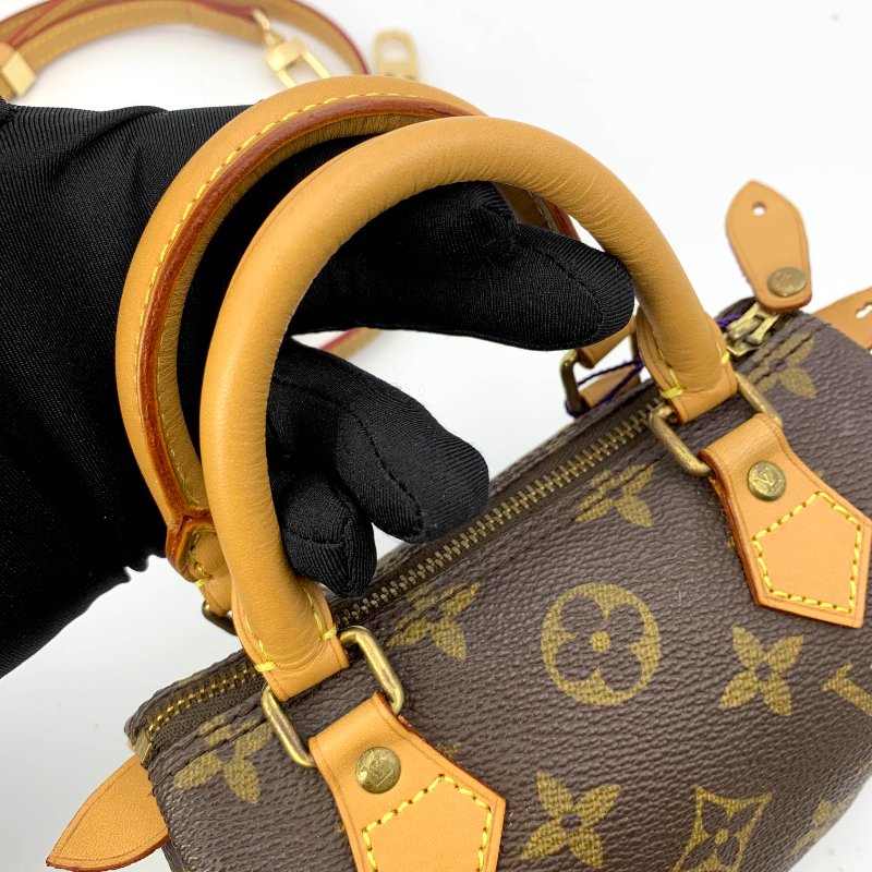 Louis Vuitton 經典老花speedy mini，LV，路易威登Nano，小廢包，波士頓包，現貨，真品，免運-17