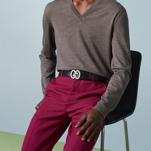 Gucci 男士 GG 搭扣寬皮帶80 85 90 95 100 105 110 115碼4cm-1