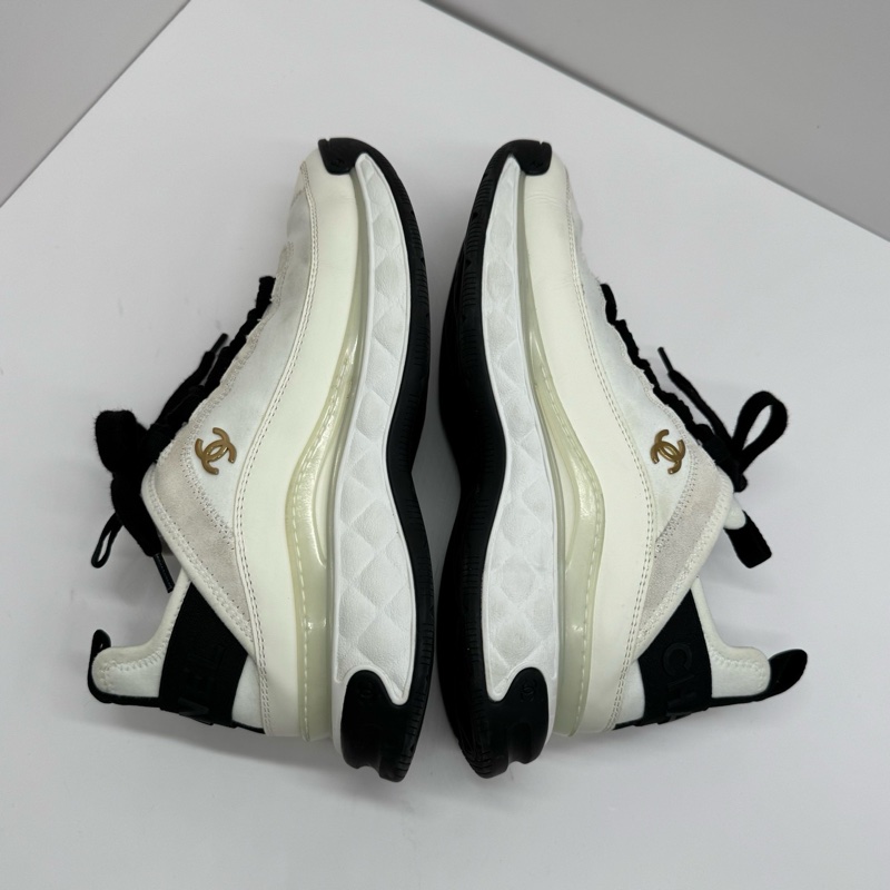 98新 Chanel香奈兒黑白熊貓拼色雙C運動鞋 尺碼 37.5-12