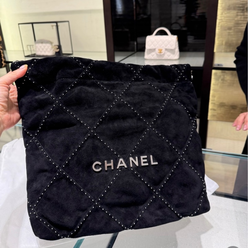 Chanel 25s新款麂皮铆釘絕美麂皮22包/小號/-0