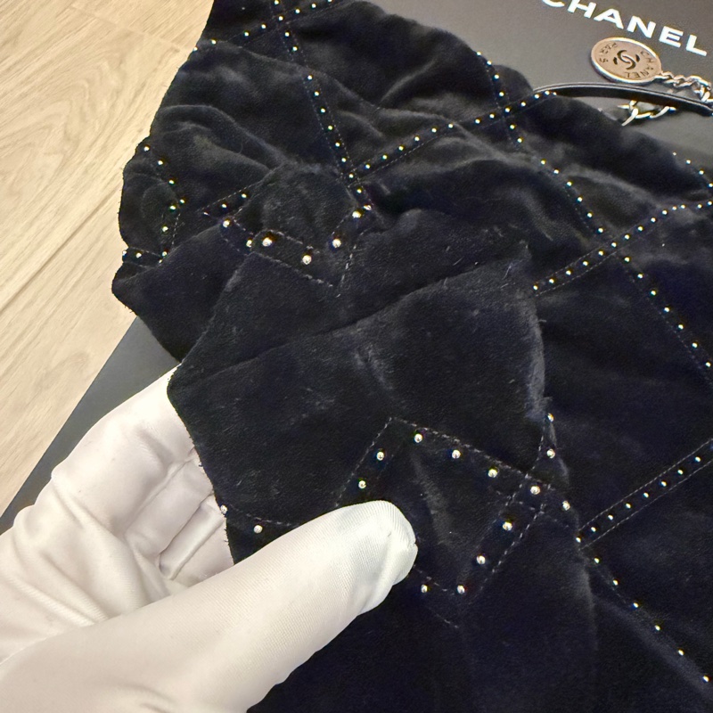 Chanel 25s新款麂皮铆釘絕美麂皮22包/小號/-9