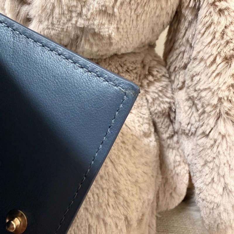 二手Lady dior 漆皮皮夾 霧霾藍-3