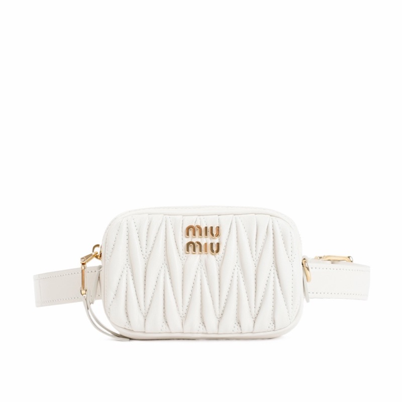 Miu Miu 女士 迷你Matelassé拉鍊腰包均碼碼MINI、12cm*3cm*7cm-1