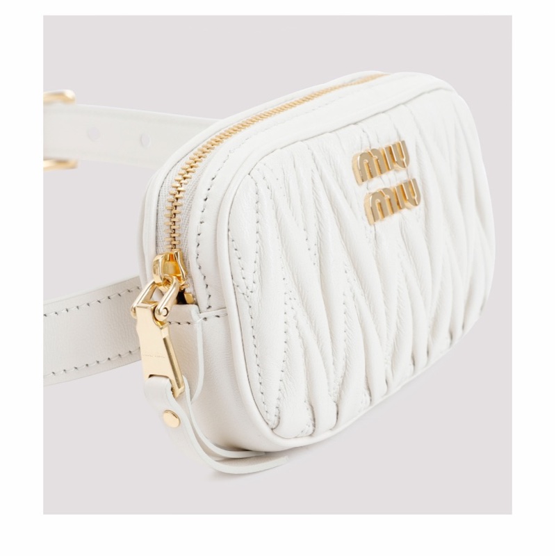 Miu Miu 女士 迷你Matelassé拉鍊腰包均碼碼MINI、12cm*3cm*7cm-3