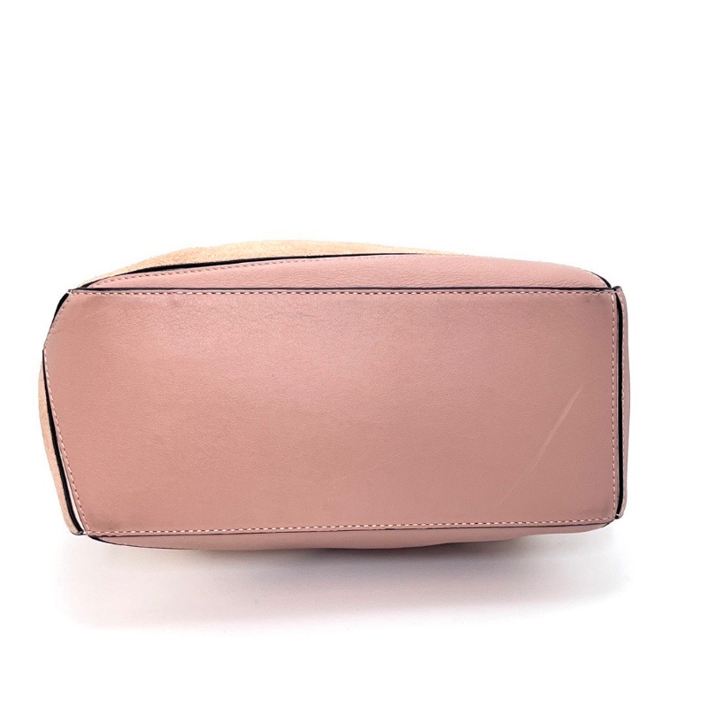 LOEWE 麂皮拼皮小號拼圖包 24.5*16*10 98新配件塵袋購證-4
