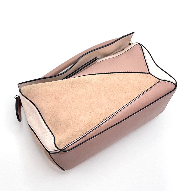 LOEWE 麂皮拼皮小號拼圖包 24.5*16*10 98新配件塵袋購證-5