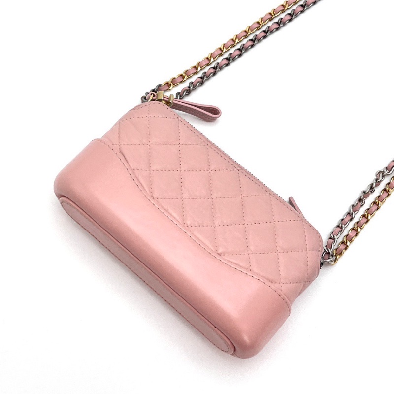 CHANEL 粉金流浪mini肩背斜背包18*11*5 98新配件塵袋-3