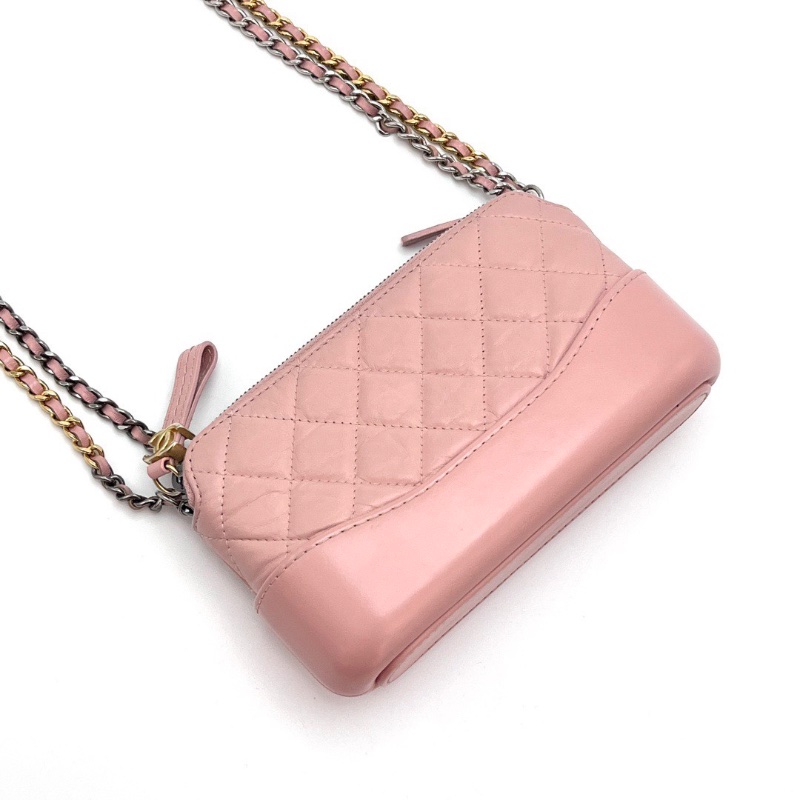 CHANEL 粉金流浪mini肩背斜背包18*11*5 98新配件塵袋-5