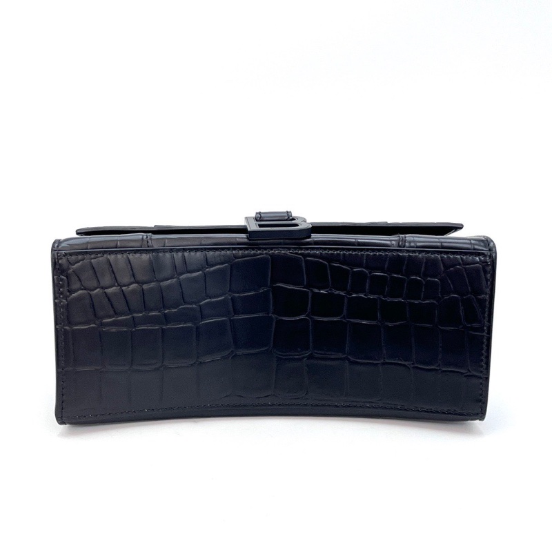 BALENGIAGA Soblack鱷魚壓紋小號手提斜背沙漏包23*15*10 98新配件塵袋-4