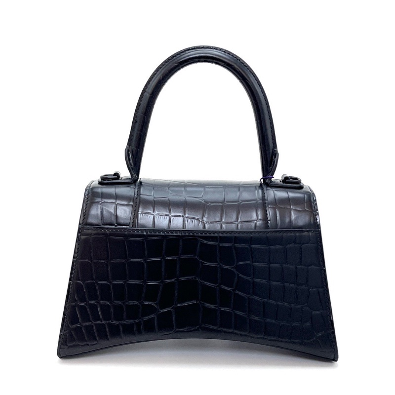 BALENGIAGA Soblack鱷魚壓紋小號手提斜背沙漏包23*15*10 98新配件塵袋-6