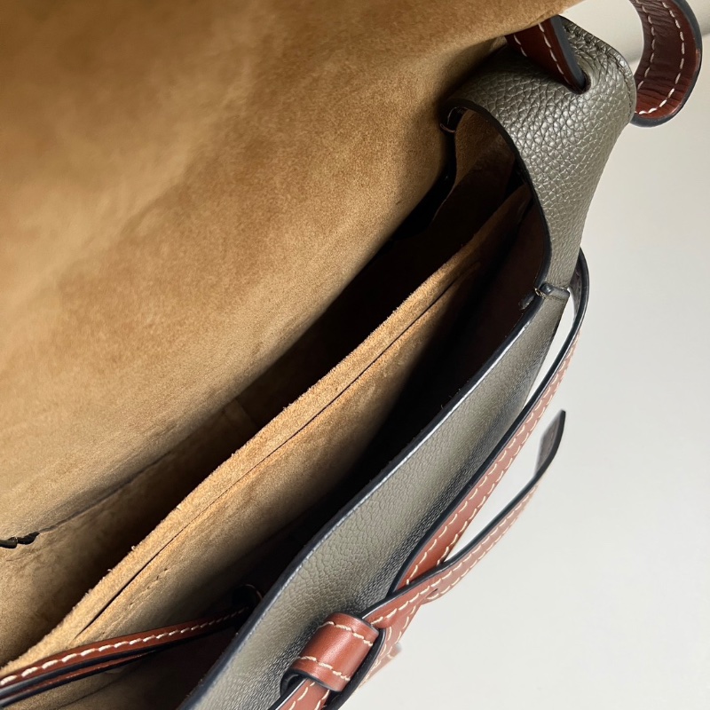 Loewe 中號gate馬鞍包卡其綠荔枝皮26×19cm 全新閒置配件塵袋-2