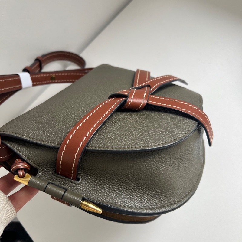Loewe 中號gate馬鞍包卡其綠荔枝皮26×19cm 全新閒置配件塵袋-3