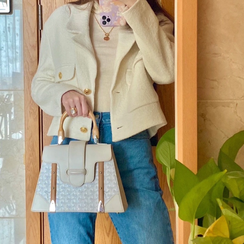Goyard Saigon PM 白色西貢包硬版 28*20*15 99新配件塵袋盒子-0