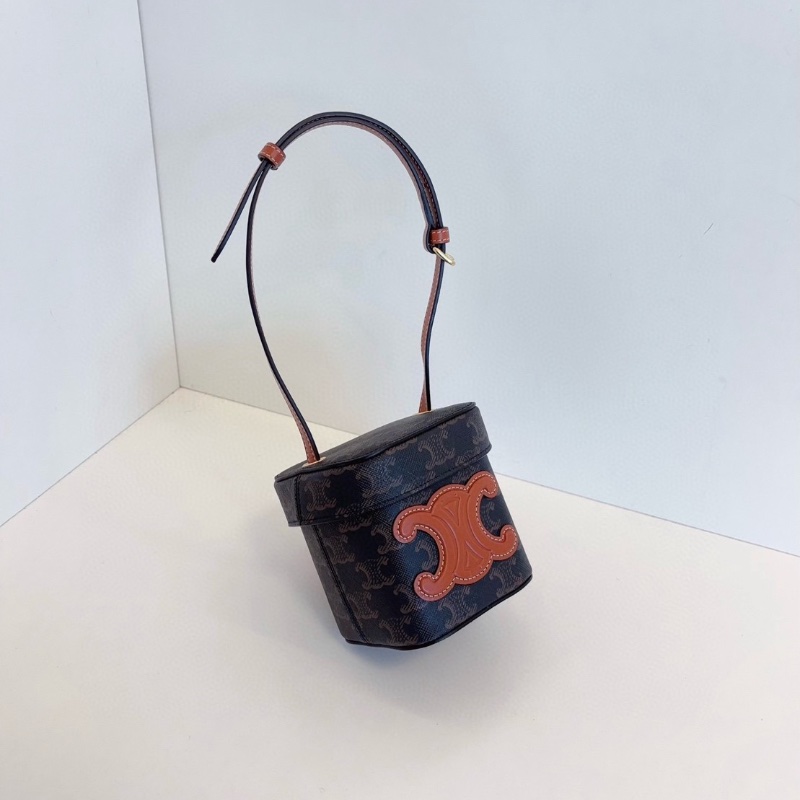 Celine Box Cuir Triomphe 焦糖凱旋門老花迷你盒子包  10*11 cm 98新配件塵袋-2