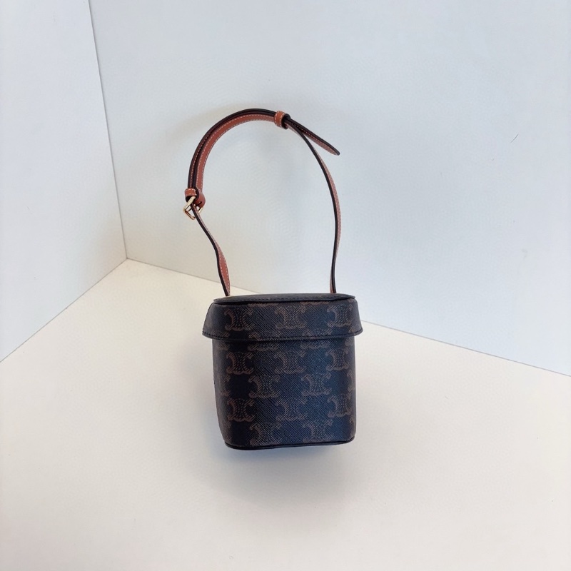 Celine Box Cuir Triomphe 焦糖凱旋門老花迷你盒子包  10*11 cm 98新配件塵袋-5