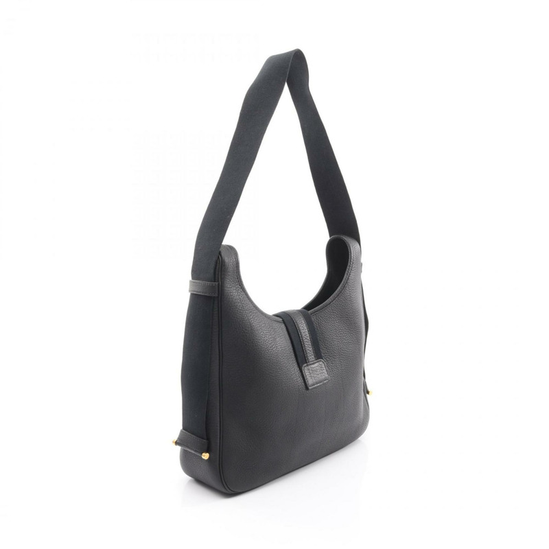 愛馬仕 Hermès Saco 單肩包，Taurillon Clemence 皮革，黑色-1