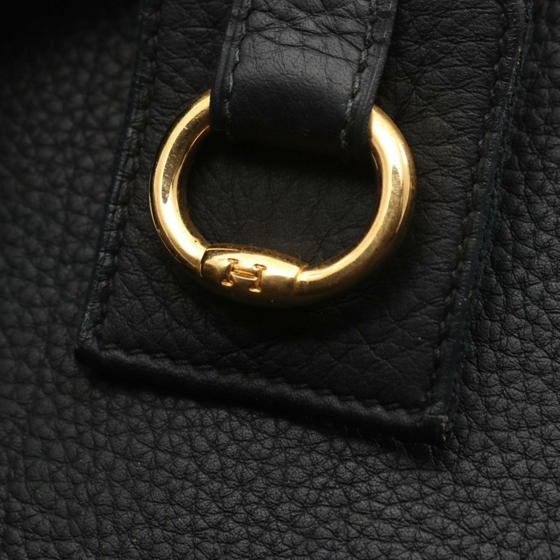 愛馬仕 Hermès Saco 單肩包，Taurillon Clemence 皮革，黑色-6