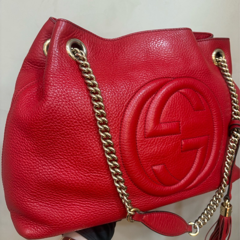 Gucci soho 紅色流蘇肩背-0