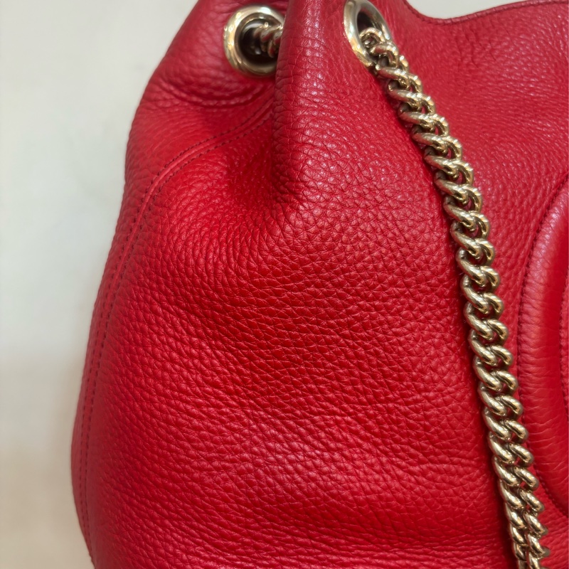 Gucci soho 紅色流蘇肩背-2