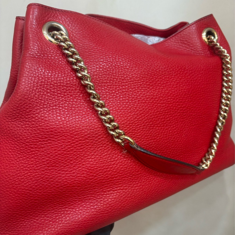 Gucci soho 紅色流蘇肩背-4