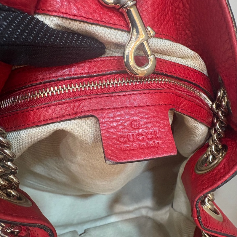 Gucci soho 紅色流蘇肩背-6