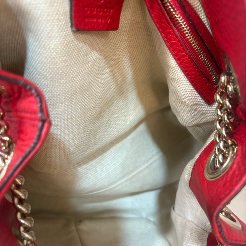 Gucci soho 紅色流蘇肩背-7