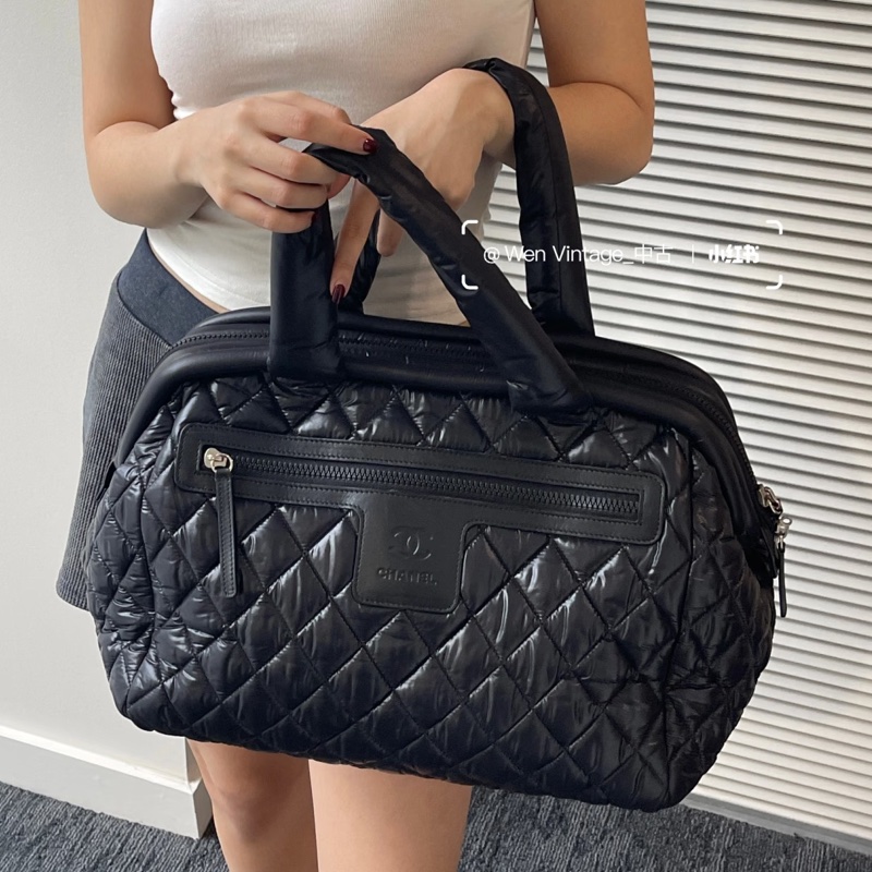 輕便時尚✨Chanel香奈兒全黑泡芙羽絨包雲朵包托特手提包☁️-8