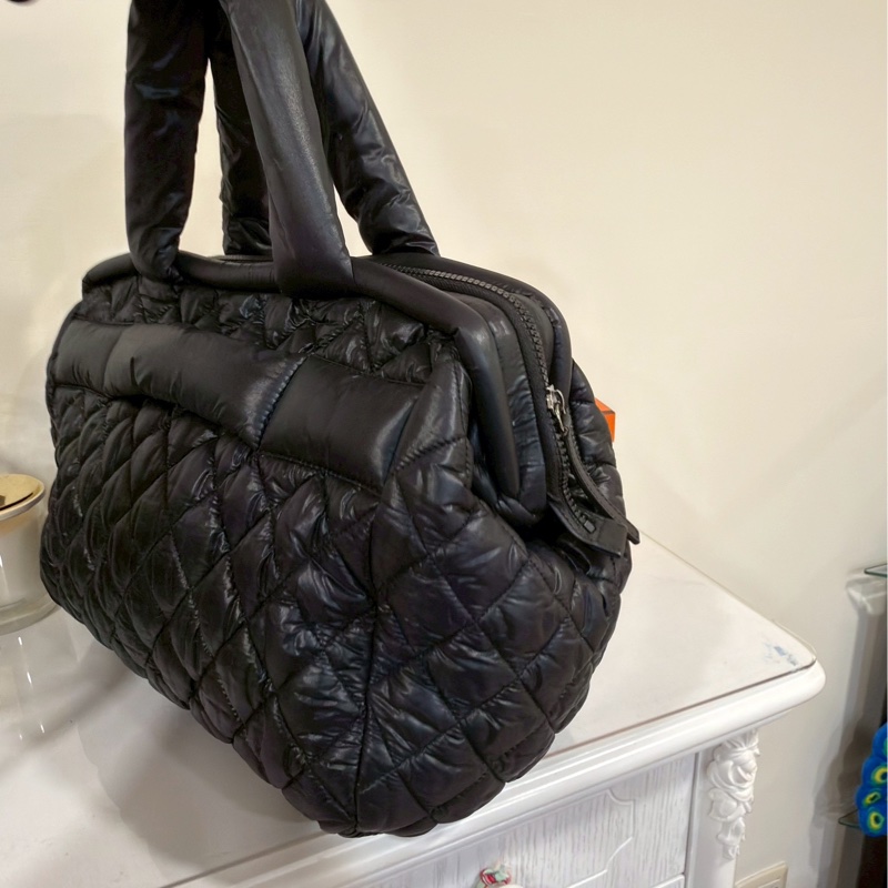 輕便時尚✨Chanel香奈兒全黑泡芙羽絨包雲朵包托特手提包☁️-13
