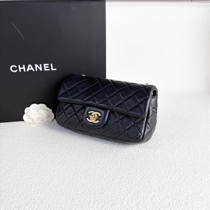 夢中情包💖熱門款🔥Chanel黑金羊皮金球cf大Mini手提包單肩斜挎包-13