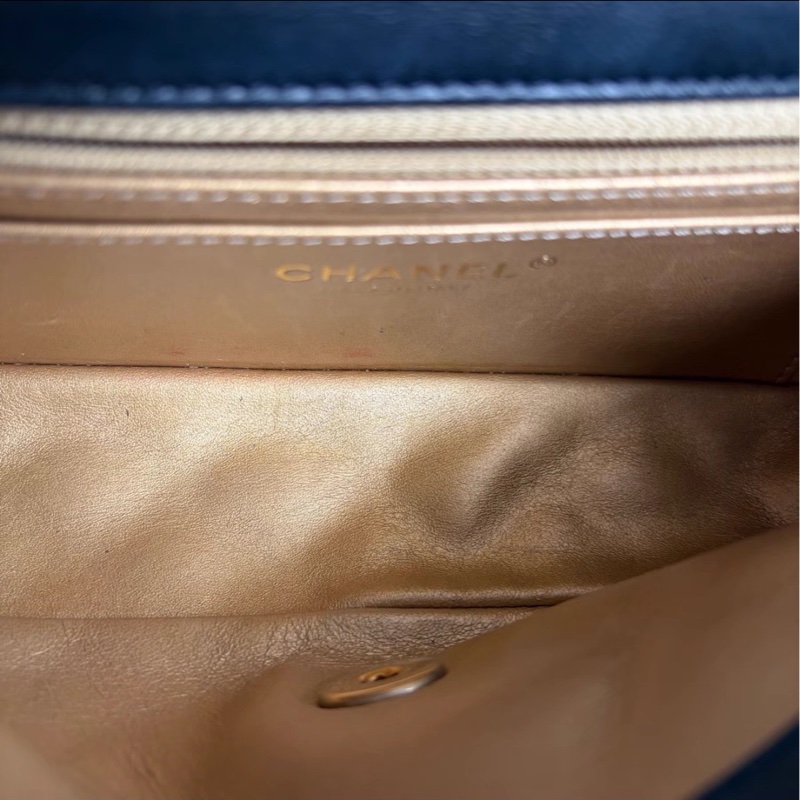 夢中情包💖熱門款🔥Chanel黑金羊皮金球cf大Mini手提包單肩斜挎包-16