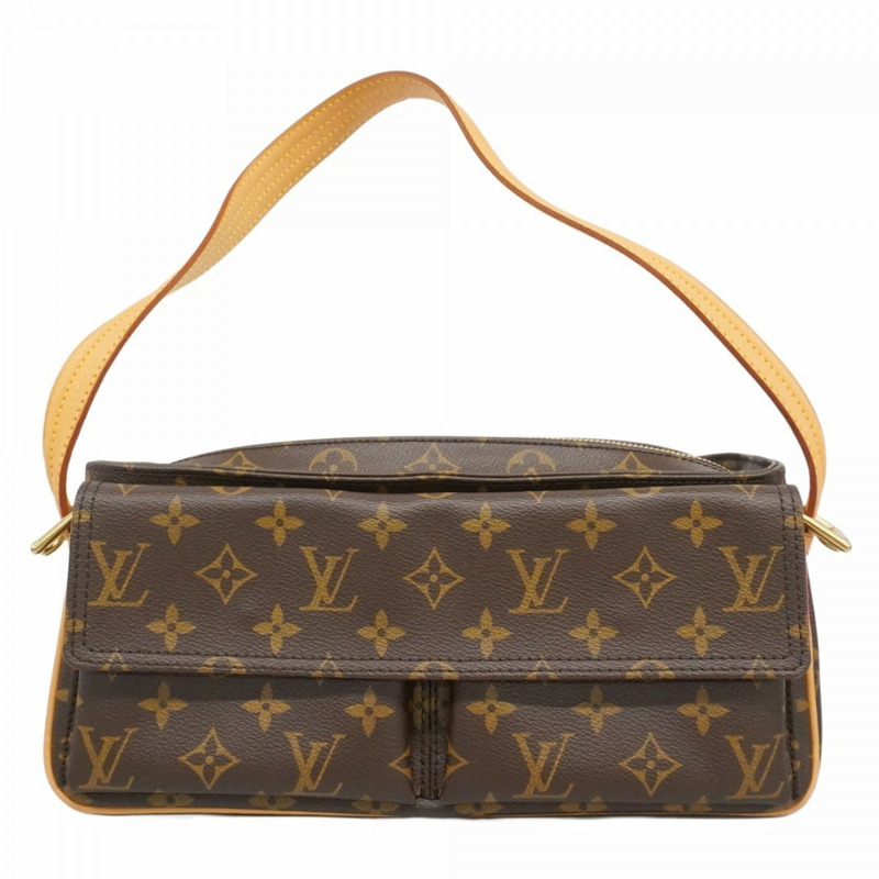 路易威登 Monogram Viva Cite MM 女士單肩包 M51164 棕色-0