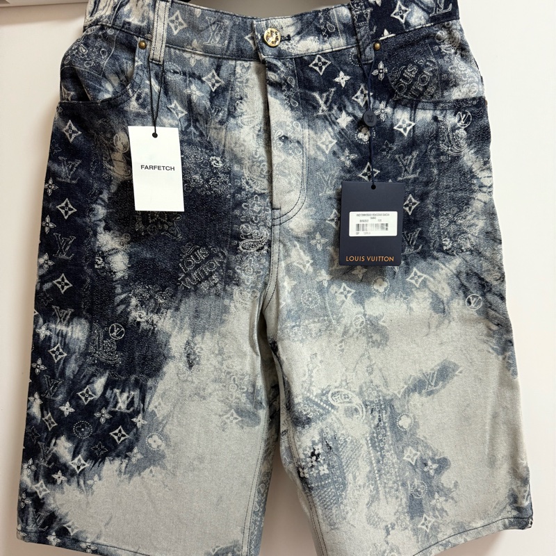 Louis Vuitton LV monogram bandana denim shorts 30 牛仔 短褲-1