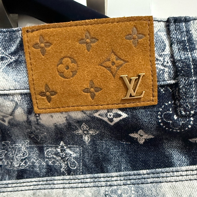 Louis Vuitton LV monogram bandana denim shorts 30 牛仔 短褲-4