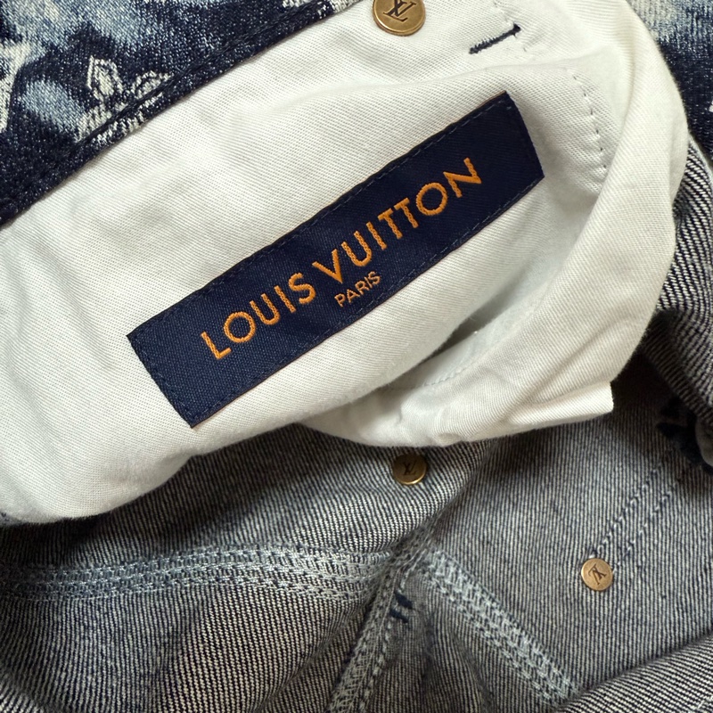 Louis Vuitton LV monogram bandana denim shorts 30 牛仔 短褲-5