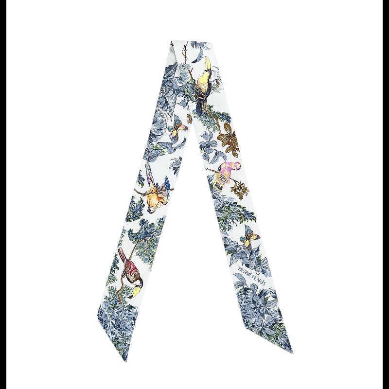 全新 2026馬年新款 HERMÈS 愛馬仕 Twilly 絲帶 Equateur 藍色 真絲-0