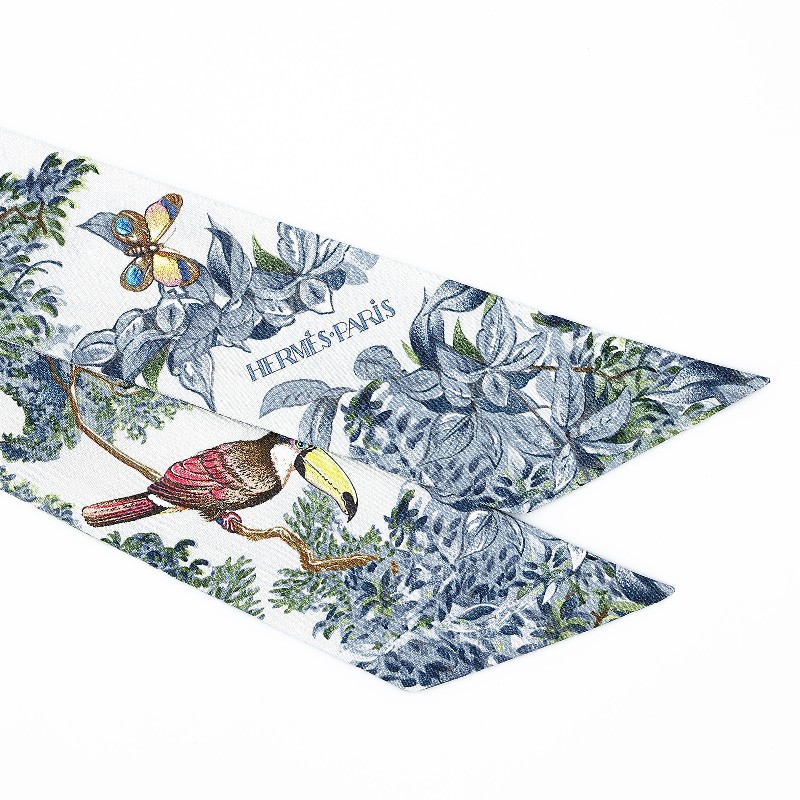 全新 2026馬年新款 HERMÈS 愛馬仕 Twilly 絲帶 Equateur 藍色 真絲-2
