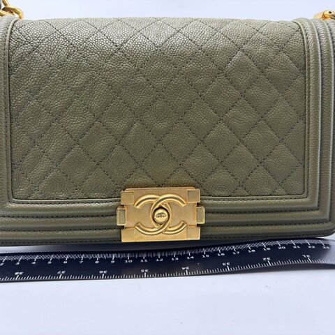 香奈兒 Le Boy Old Medium 菱格紋鍊條包