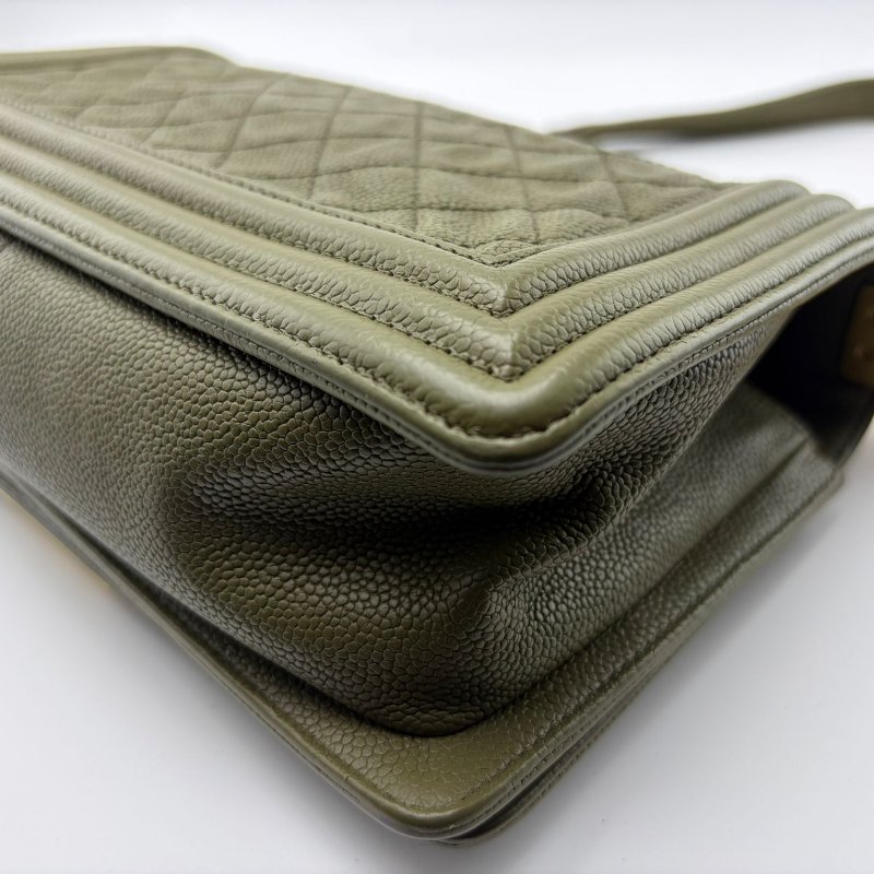 香奈兒 Le Boy Old Medium 菱格紋鍊條包-10